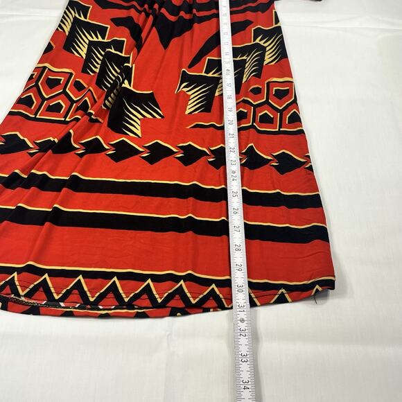 Toddler Girl Dashiki Tribal Print Dress Red Black Gold Size 2T Boho Kaftan - Picture 2 of 5